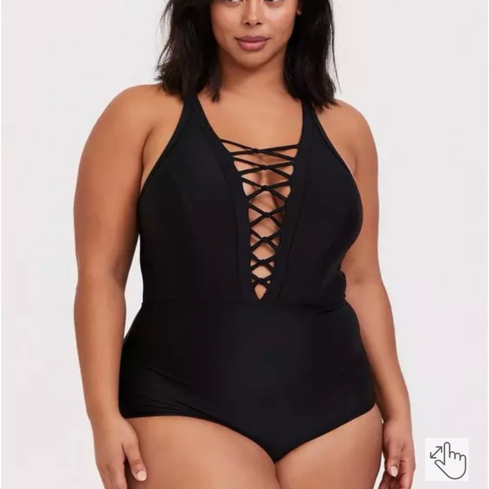 NWT TORRID One Piece Low Cut Swimsuit